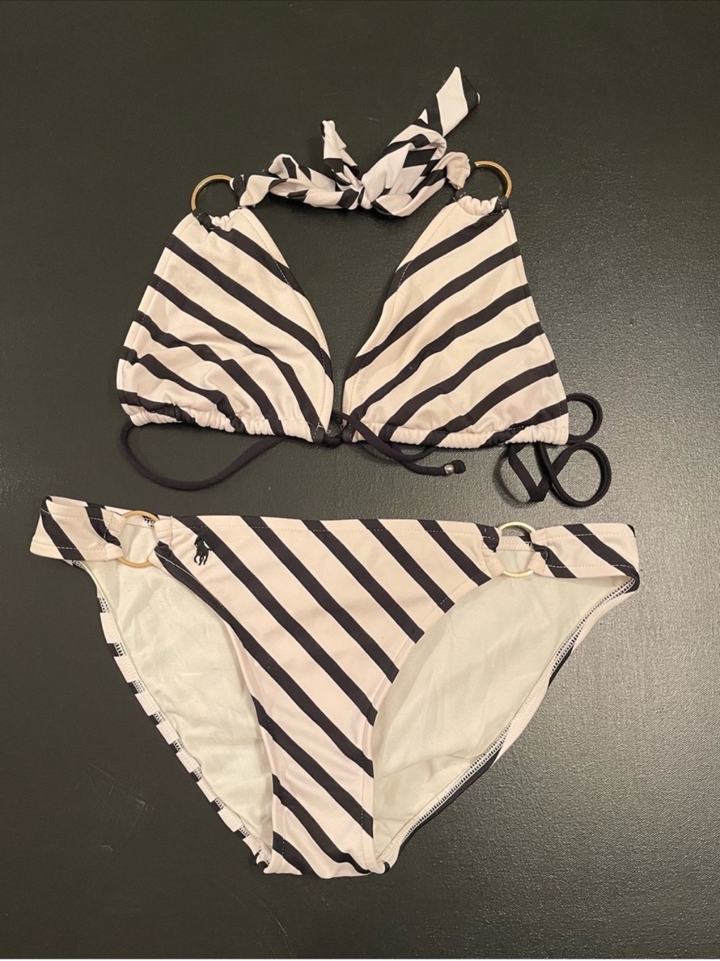 Ralph Lauren Black And White Striped Bikini
